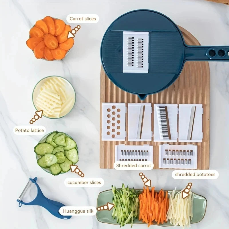 New 7/9 in 1 Vegetable Cutter Multi-Functional Potatoes Manually Cut Shred Slicer Grater Kitchenware Acceesories Tools
