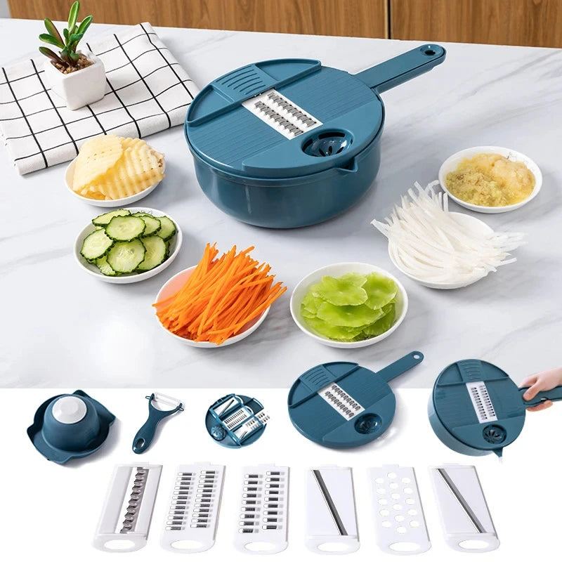 New 7/9 in 1 Vegetable Cutter Multi-Functional Potatoes Manually Cut Shred Slicer Grater Kitchenware Acceesories Tools