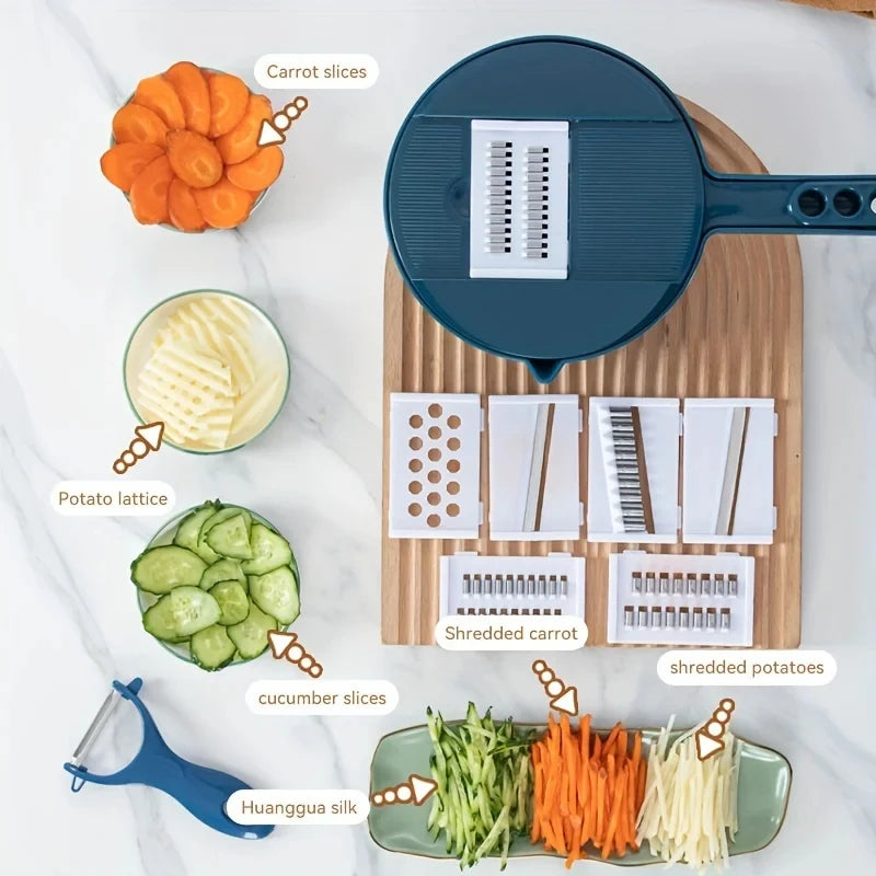 New 7/9 in 1 Vegetable Cutter Multi-Functional Potatoes Manually Cut Shred Slicer Grater Kitchenware Acceesories Tools