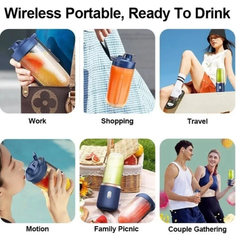 400ML Fruit Electric Juicer Food Milkshake Mixer Machine Portable Juicer Maker Double Cup Multifunction Household Blender